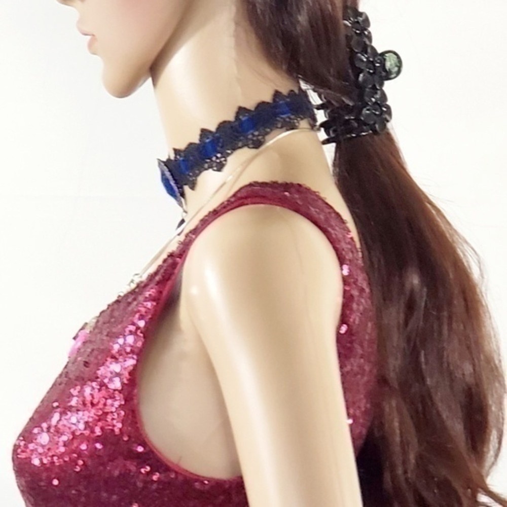 Crystal Doll Ruby Red Sequined Mini - image 2